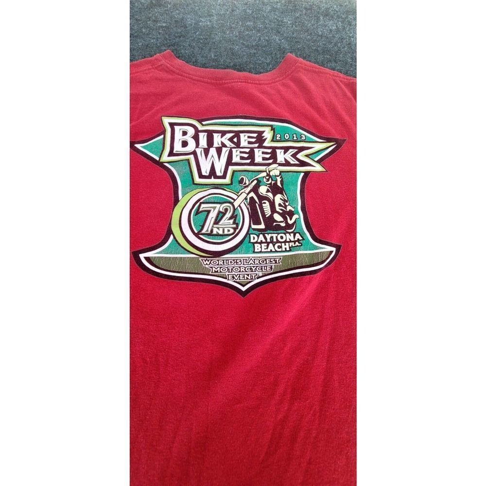 2013 72nd Daytona Beach Bike Week Mens XL T Shirt Motorcycle Red
